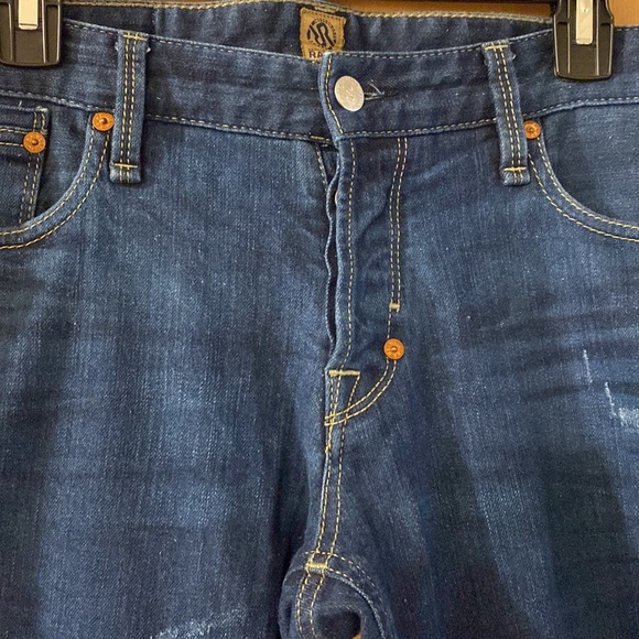 RA-RE Collectors Jeans Rag Recycle Rag Restyle Button Fly Slim Jeans Size 30 - Picture 5 of 14